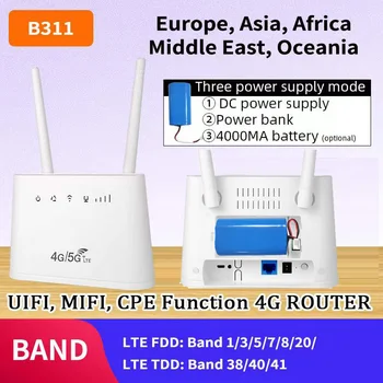 B311 CAT4 3G 4G Usb Wifi Router Sim Kortelės LTE Atrakinti Belaidį Modemą Dviguba Išorinė Antena Vartai, Lauko Maršrutizatoriai, IP Kameros