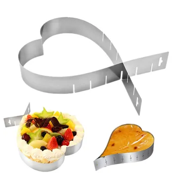 Xmpromo Metalo Mousse Cake Žiedas Pelėsių Aukščio Nerūdijančio Plieno Kepimo Įrankiai 3D Tortas Cutter Širdies Formos Pelėsių Bakeware