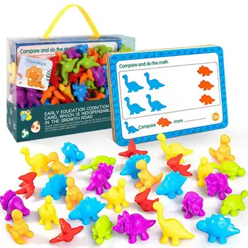 Švietimo Montessori Žaislai 72PCS/Set Skaičiavimo Dinozaurai Su Tema Korteles Matematikos Mokymosi Priemonė Jutimo Kūdikių Ankstyvojo Lavinimo Žaislai