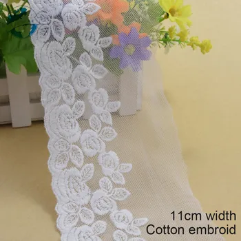 10yards 11cm baltos medvilnės embroided nėrinių juostelės guipure apdaila vestuvių dekoravimas 