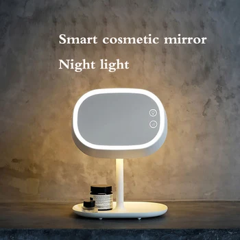 Makiažo veidrodis lempos kūrybos led tuštybės veidrodis miegamajame nakties atmosferą desktop USB smart veidrodis naktį šviesos