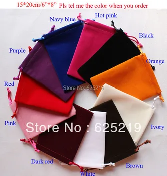 Aukštos kokybės daug spalvų 15*20cm/6*8 colių tinkinti dydis & logotipas raišteliu aksomo maišelis papuošalai poucheslarge dovanų maišelis