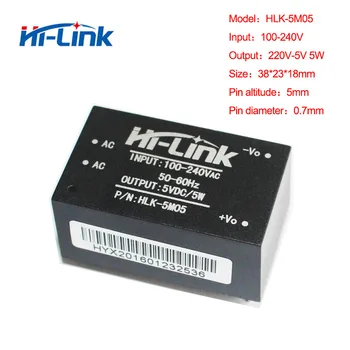 15vnt/daug HLK-5M05 AC DC 220V į 5V 5W mini maitinimo modulis protingas buitinių perjungti maitinimo modulis