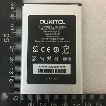 100% Originalus oukitel C8 Baterija Naujas 5.5 colių oukitel C8 Mobiliojo Telefono Baterija 3000mAh su Sekimo Numerį