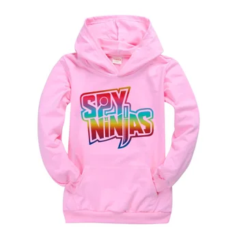 2022 Naujų Vaikinų Gobtuvu Sweatershirt Vaikams Drabužių Mergaitėms nuo 4 Iki 16 Paauglių Marškinėlius SPY NINJA Megztinis Baby Pink Marškinėliai, Kostiumai Vaikams