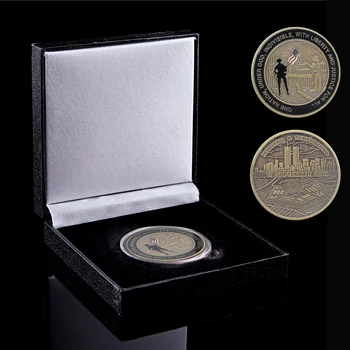 2001 9.11 JAV Pagerbimo Prisiminti Atminimo Metalo Iššūkis Monetos W/ Dekoratyvinės Dėžutės