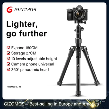 Gezhimi P5 micro vieno fotoaparato trikojo itin lengvas nešiojamasis kelionės SLR trikojo mobiliojo telefono bendrosios profesinės lauko nuotrauką pho