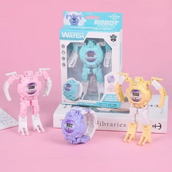 1PC Vaikų Dienos Įspūdį Deformacijos Pobūdį Žaislas Partija Pasisako Berniukas Mergaitė Robotas Elektroninių Žiūrėti 2021 Kalėdų Dovana Vaikams