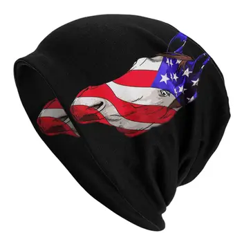 JAV, Amerikos Vėliava Arklio Portretas Suaugusiųjų Megzti Skrybėlę Puloveris Dangtelis Patogus Suaugusiųjų Vyrų Moteris Megzti Skrybėlę