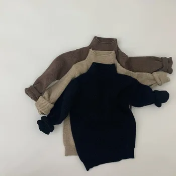 Rudenį Vaikai Megztiniai Golfo Kieti Berniukai Trikotažas Korėjos Stiliaus Vaikams Žiemos Puloveris Viršutiniai Drabužiai Mergaitėms Berniukų Megzti Marškinėliai