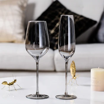 Kūrybos Krištolo ir stiklo, taurės pilka Goblet Vyno Taurė Šampano taurių kokteilis stiklo mados Baras šalis viešbutis Namų vestuvių akiniai