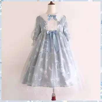 Rūmuose princesė saldus lolita dress mielas spausdinimo falbala aukšto juosmens viktorijos suknelė kawaii girl gothic lolita op loli cos