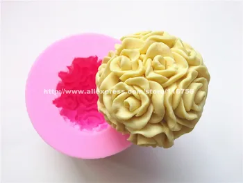 Naujas! Nemokamas Pristatymas Rožių Kamuolį Formos Silikono Formos Pyragas Apdaila Minkštas Pyragas 3D Pelėsių, Maisto kokybės Silikono Formų 240