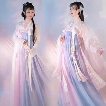 Kinų Visą Krūtinės, Liemens Sijonas Pavasario Vasaros Fairy Oro Elegantiškas Pagerėjo Senovės Kasdien Cosplay Kostiumų Hanfu Suknelė Moterims
