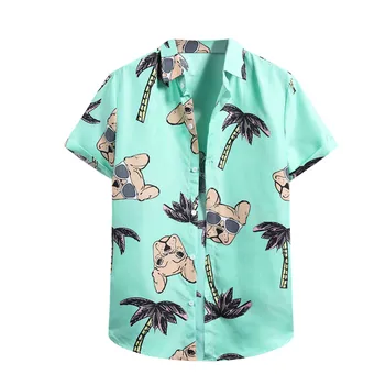 Vyrų Megztinis trumpomis Rankovėmis Havajų Paplūdimyje Gėlių Marškiniai vyriški Golfo Marškinėliai Vasaros Atsitiktinis Gėlių Paplūdimys Marškinėliai Vyrams 2022
