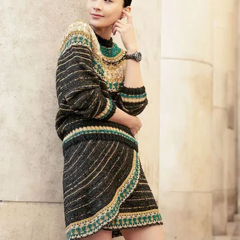 gardus Naujos Egipto Mažas megztinis mados kostiumas, sijonas moteriški viršuje, sijonas tinka