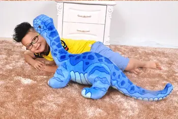 mėlyna puikus modeliavimo dinozaurų žaislas kūrybos didelis pliušinis Wan Plaučių lėlės dovana, apie 95x45cm 0277