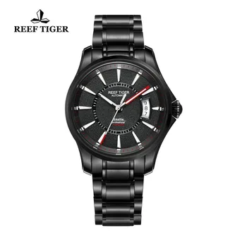 Rifas Tigras/RT Žiūrėti Sietlas Sporto Vyrų Automatinis Laikrodžiai Super Šviesos Big Data Juodo Plieno Laikrodžiai RGA166