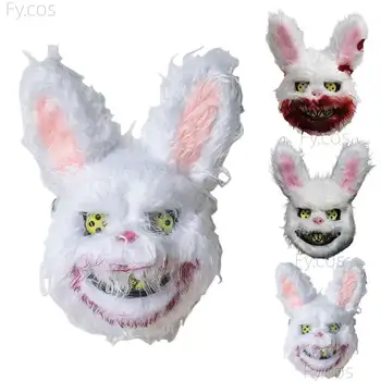 Kruvinas Žudikas Triušis Kaukė Helovinas Pliušinis Cosplay Maskuotis siaubo kostiumas Bunny galvos kaukė gimtadienio apdailos gyvūnai