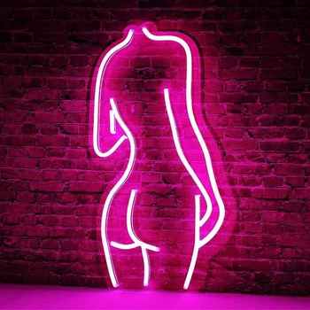 Lady Kūno LED Neon Light Pasirašyti Mergina, Moteris Modelis Sienos Meno Lempos Dekoro Namuose Šalis Vestuvių Šventė Akrilo Naktį Žibintai Kalėdų Dovana