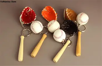 3pcs/set Imituojamas Beisbolo Mini Keychain Spalvotų Sporto Suvenyrų Pakabukas Beisbolo Rankinės Automobilių paketų prižiūrėtojų raktinę Žaislai