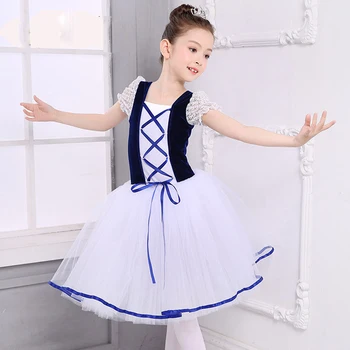Nauja Suknelė Giselle Romantiškas Tutu Baleto Mergaitės Vaiko Velet Ilgai, Tiulio, Nėrinių Balerinos Trumpas Rankovės Leotard Suknelė
