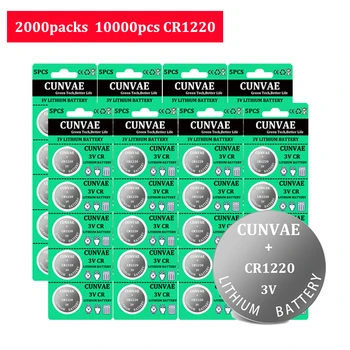 10000pcs CR1220 CR 1220 ECR1220 GPCR1220 BR1220 LM1220 DL1220 3V Ličio Baterija Žiūrėti Mygtukas Monetos Elementų Baterijų