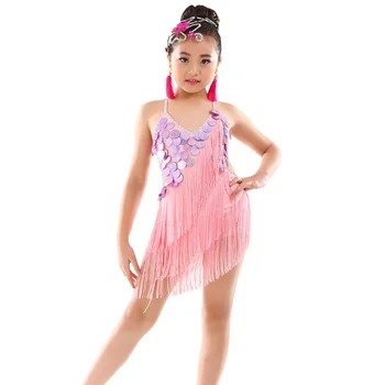 2019 vaikas, vaikas, vaikai profesionalų lotynų šokių suknelė mergaitėms pakraštyje kostiumai vaikams modernus kutas mergina, sportinių salsa