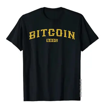 Bitcoin HODL Derliaus Cryptocurrency Blockchain Monetos T-Shirt Grupės Tees Vyrų Medvilnės T Shirts Geek Juokinga