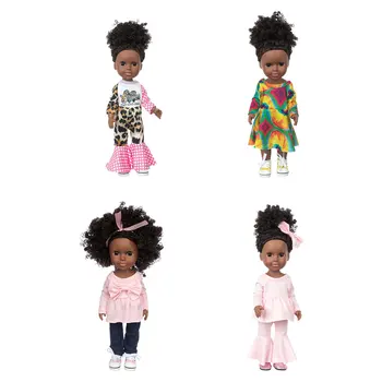 Afrikos Baby Doll Plaything Nekilnojamojo Juodosios Lėlės Realus Silikono Žaislai Lengvi Nešiojamieji Padažu Žaislų Mergaitėms Dovanų