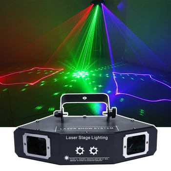 60W Super Šviesos AC100 - 240V 50=60HZ Puikus Efektas Etape DJ Disco Šalies Klubai RGB Lazerių Šviesos