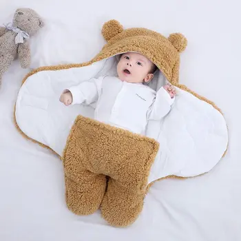 Minkšta Naujagimiui Wrap Antklodės Kūdikių miegmaišis Paketas Naujagimių Sleepsack 100% Medvilnės tirštėti Kokono kūdikių 0-9 Mėnesių