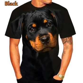 Naujas Dizainas Mielas šunelis Rottweiler 3D Print T-shirt Juokinga Stilingas Vyrų ir Moterų Atsitiktinis trumpomis Rankovėmis