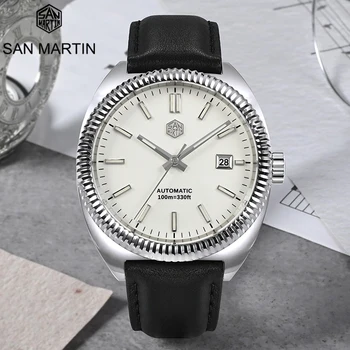 San Martin 40mm Originalūs vyriški Automatinis laikrodis YN55 Mechaninė Nardymo Žiūrėti 10ATM BGW-9 Šviesos Drožyba Bezel Sapphire Kristalas