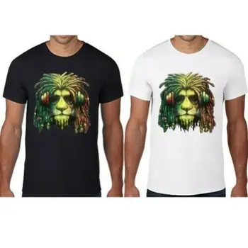 Jamaikos Rastafari Liūtas Reggae Muzikos T-Shirt. Vasaros Medvilnės trumpomis Rankovėmis O-Neck T Shirt Mens Naujas S-3XL