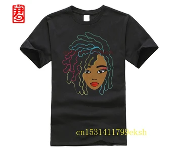 2023 Prekės Juoda Mergaitė, Afro Plaukų vyrų t-shirt