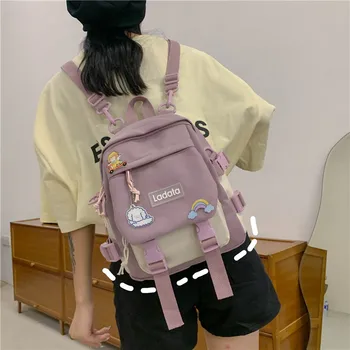 Naujas korėjos versija, mini kuprinė mergaitei, mielas kontrasto spalvų campus vieną petį tėvų-vaiko kuprinė bookbag