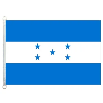 Hondūro nacionalinės vėliavos,90*150CM dydis, 120 g/m2 megzti poliesterio audinio,su dviem D žiedas