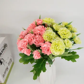 10 Galvų Dirbtinių Gėlių Puokštė Gvazdikų Netikrą Palieka Šilko Plastikinių Gėlių Apdorodami Vestuvių Sienos Namuose Festivalis Apdaila
