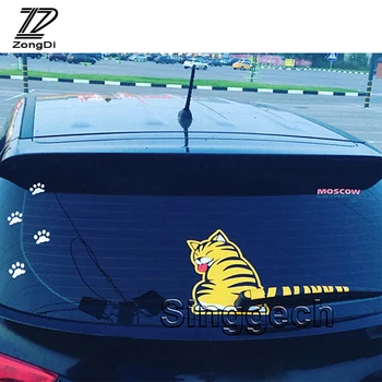 ZD 1Pc Automobilio Galinio stiklo Valytuvas Katė Lipdukai kūrybingo Seat Leon Ibiza 
