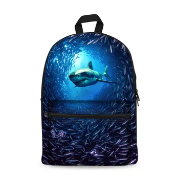 populiarus mokyklinės kuprinės paaugliams Jūrų gyvūnų spausdinti medvilnės bookbags vaikų mergaičių berniuko mokyklos krepšiai