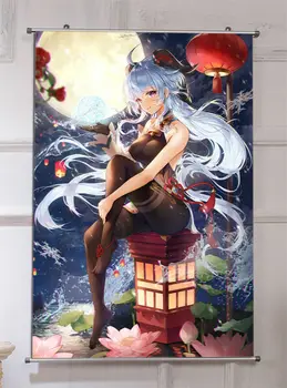 Anime Genshin Poveikio Ganyu Namų Dekoro Plakatas Sienos Pažymėkite Tapybos 60*90cm sienos Plakatas Pažymėkite už drobė, tapyba