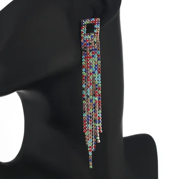 Ilgą Įvairių Drenažo Diamond Kutas Ausies Pin Europos ir Amerikos Mados Vakarą Suknelė, Auskarai Moterų High-end Papuošalai