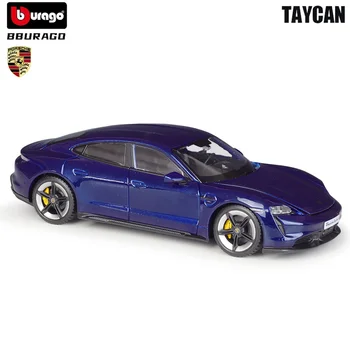 Bburago 1:24 Lieti Porsche Taycan Turbo S Žaislai, Sporto Automobilių Modelį Statinio Originali 911 Transporto Priemonių Surinkimo Modelį, Vaikai Berniukai Dovana