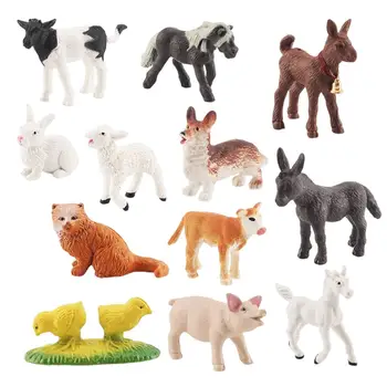 12Pcs PVC Mažas Modeliavimas Gyvūnų Veiksmų Skaičius, Švietimo Žaislas Vaikams