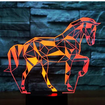 3D LED Nakties Šviesos Arklių Pjūklelis Dėlionės su 7 Spalvų Šviesos Namų Puošybai Lempos Zebra Nuostabi Vizualizacijos Optinis