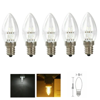5vnt E12 LED Šviestuvai Lemputės Žvakė, Lempa 10W Lygiavertis Šviestuvo Šviesa Šilta / Šalta Balta Namuose Žibintai AC 110V, 220V Lempa