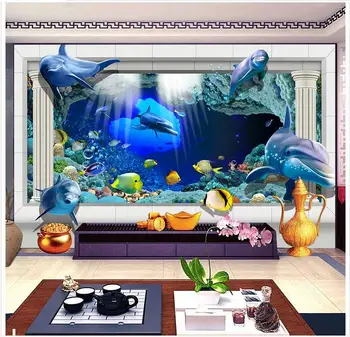 3D tapetai sienos 3 d custom 3d freskomis tapetai 3 d povandeninis TV fono sienos sėdi kambaryje sofa-lova, sienos fone