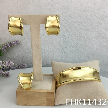 Yuminglai FHK11432 italijos Aukso spalvos Papuošalų Rinkiniai rusijos Elegantiškas, Klasikinis Dizainas Madinga 3pcs Prabangių Papuošalų Rinkiniai