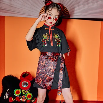 Mergaičių Kinų Stiliaus Džiazo Šokio Kostiumų Podiumo Šou Scenoje Drabužių Festivalis Drabužių Šiuolaikinės Hip-Hop Šokių Drabužius VDB4916